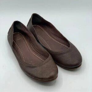 Frye Women's Carson Ballet Leather Slip-On Flats Brown Size 7